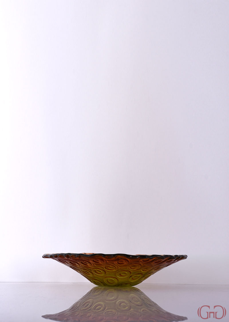 Centerpiece RINGS Conic Bowl 32 CM with Orange Yellow Decoration centerpiece-circles-conic-bowl-32CM-orange-yellow-decoration