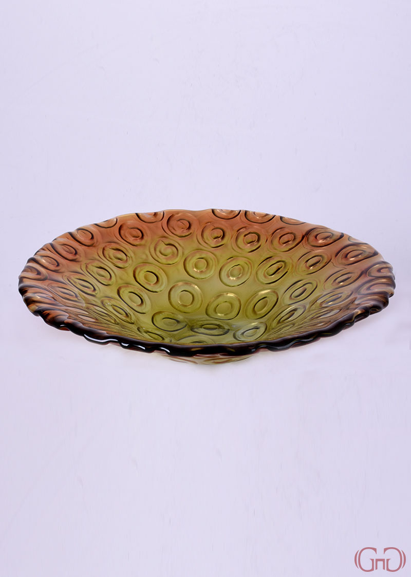 Centerpiece RINGS Conic Bowl 32 CM with Orange Yellow Decoration centerpiece-circles-conic-bowl-32CM-orange-yellow-decoration