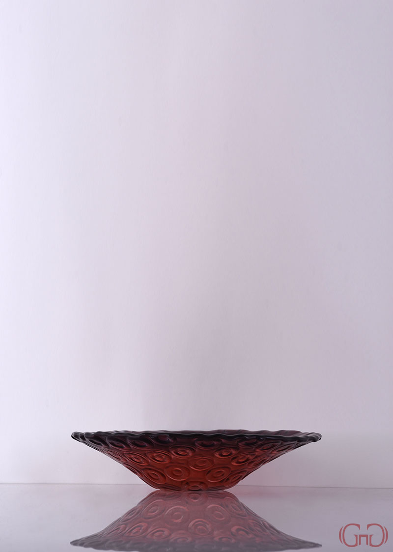 Centerpiece RINGS Conic Bowl 32 CM with Pink Red Decoration centerpiece-circles-conic-bowl-32CM-pink-red-decoration