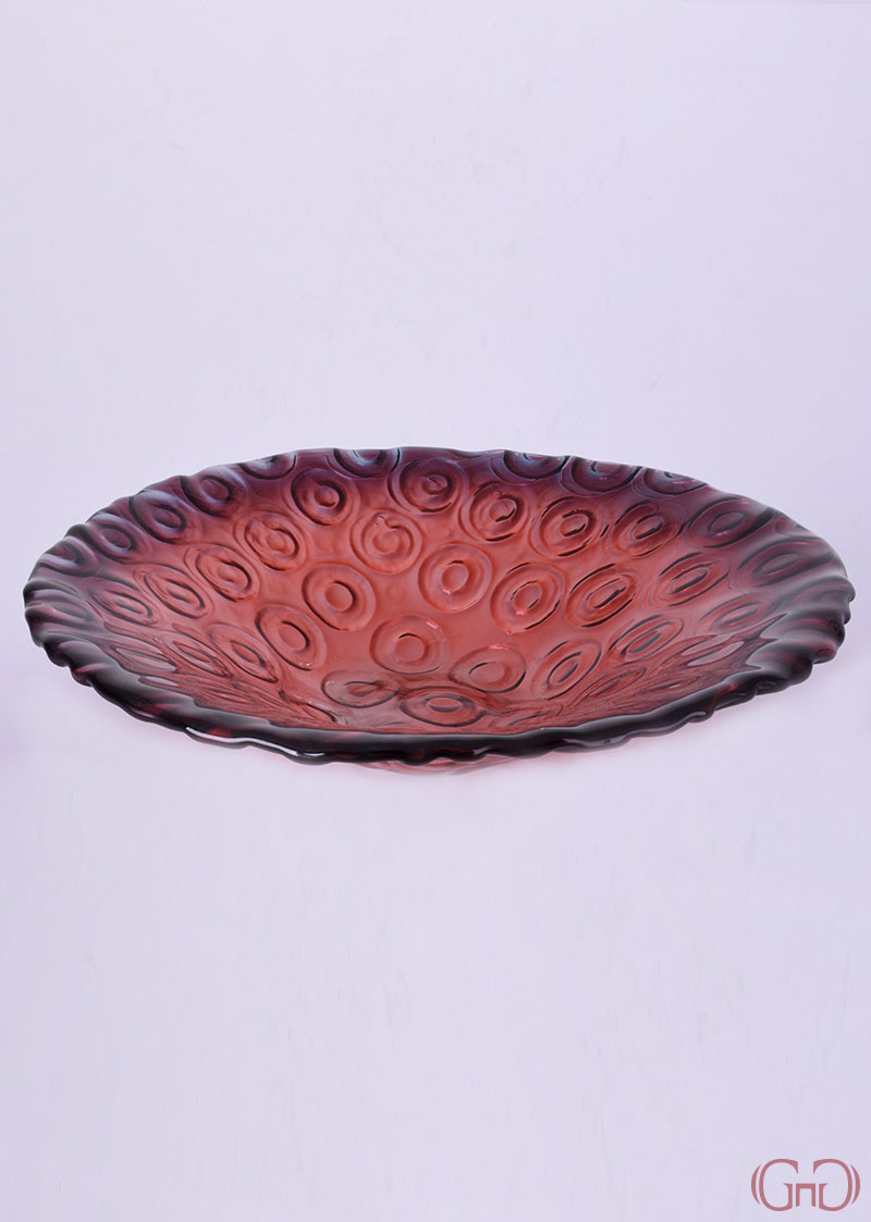 Centerpiece RINGS Conic Bowl 32 CM with Pink Red Decoration centerpiece-circles-conic-bowl-32CM-pink-red-decoration