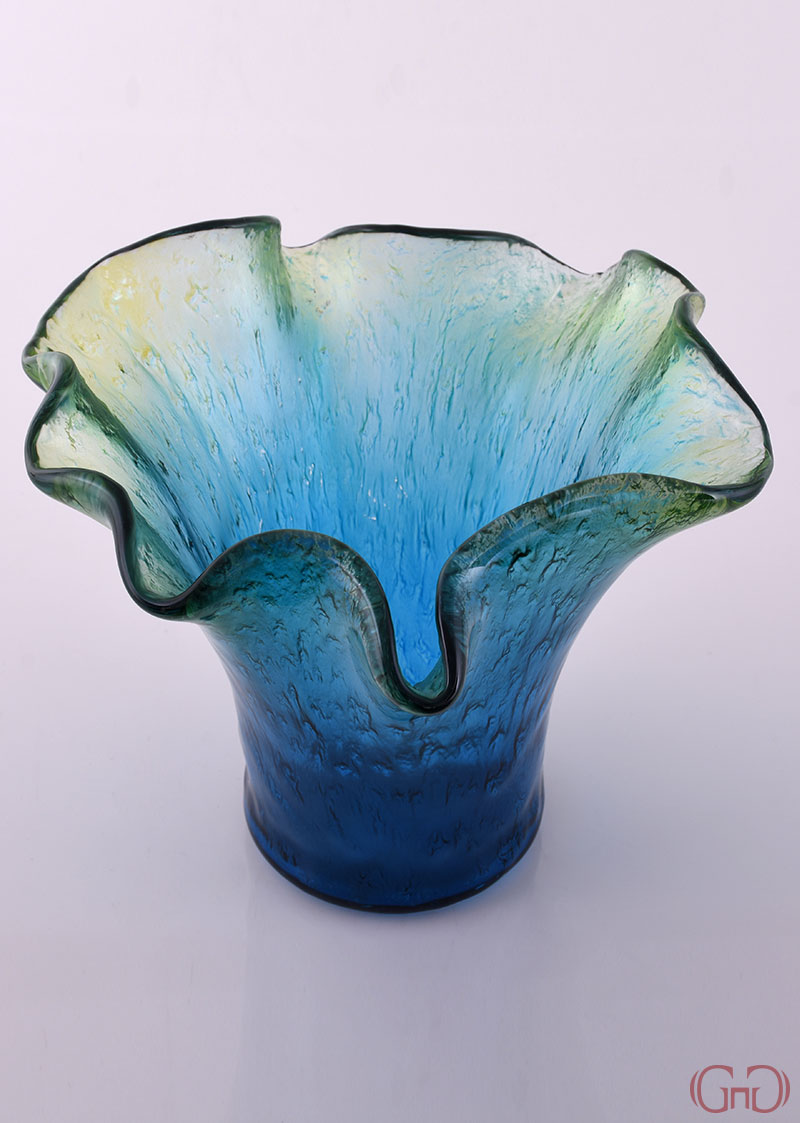 Vase ROCCIA 30 CM with Blue Yellow Decoration vase-roccia-30CM-blue-yellow-decoration