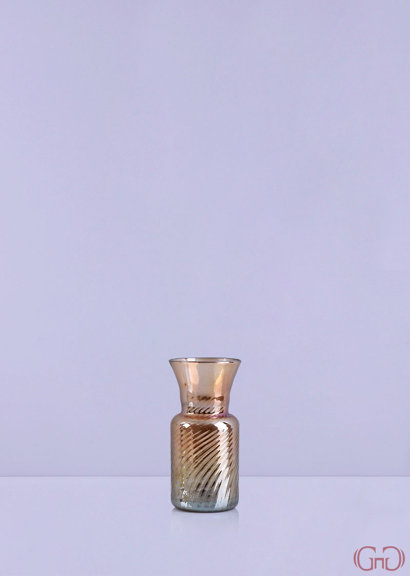 Vase Glass Cup Twist Straight Top 15 CM Burned Amber vase-glass-cup-twist-straight-top-15CM-burned-amber