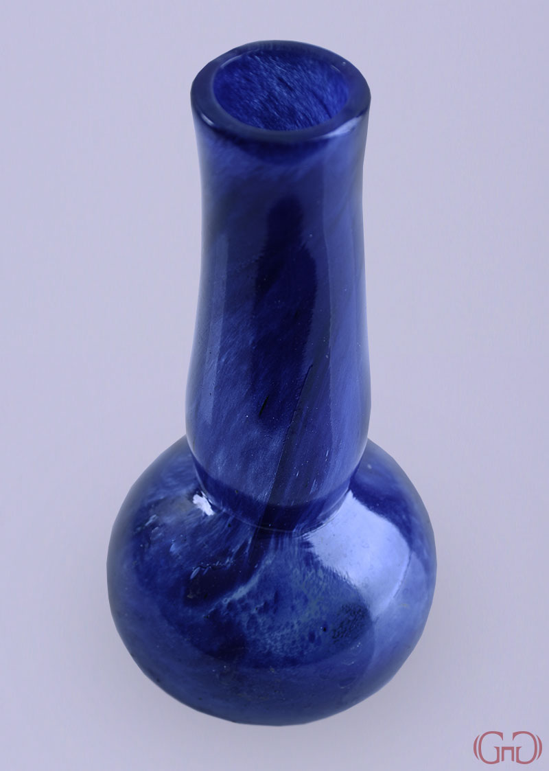 Vase Glass Pestle with 1 Waist 19 CM Blue vase-glass-pestle-1-waist-19CM-blue